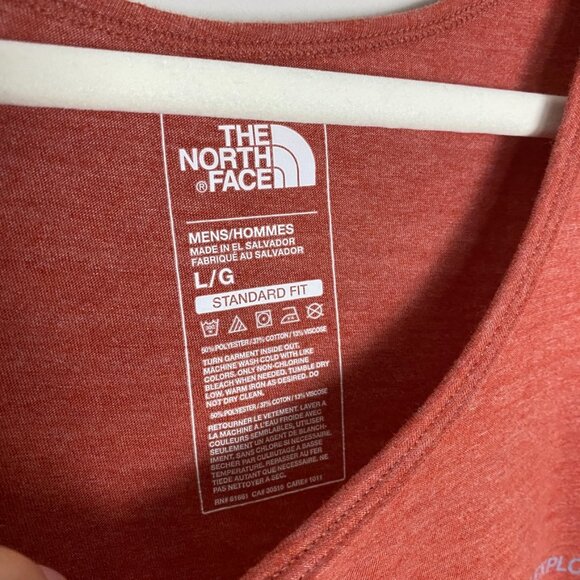 The North Face Mens Muscle Tank Top Large Active Orange Gym Workout - Picture 3 of 6